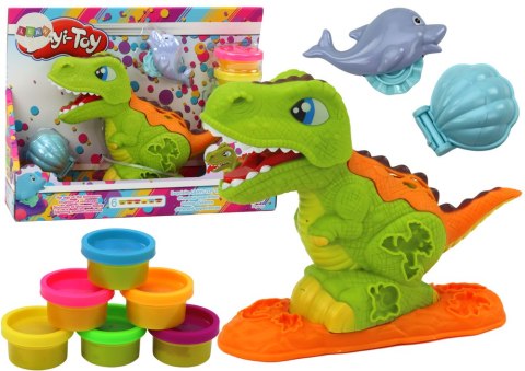 Zestaw Ciastoliny Dinozaur 6 Kolorów Formy Delfinek Muszelka Zestaw Ciastoliny Dinozaur 6 Kolorów Formy Delfinek Muszelka