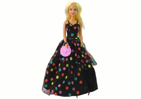 Lalka Lucy Sukienka Czarna Kropki Długa Lalka Lucy Sukienka Czarna Kropki Długa