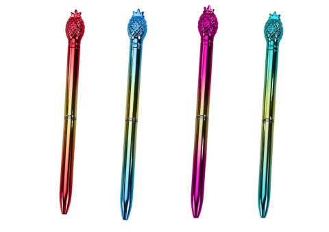Długopis Z Ananasem W Połysku Złoto Kolorowy Niebieski Wkład 0.7mm Mix Długopis Z Ananasem W Połysku Złoto Kolorowy Niebieski Wkład 0.7mm Mix