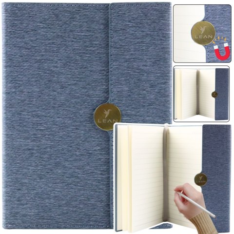 Notes Biurowy Na Magnes Notatnik W Linie A5 Z Obiciem Szary Notes Biurowy Na Magnes Notatnik W Linie A5 Z Obiciem Szary